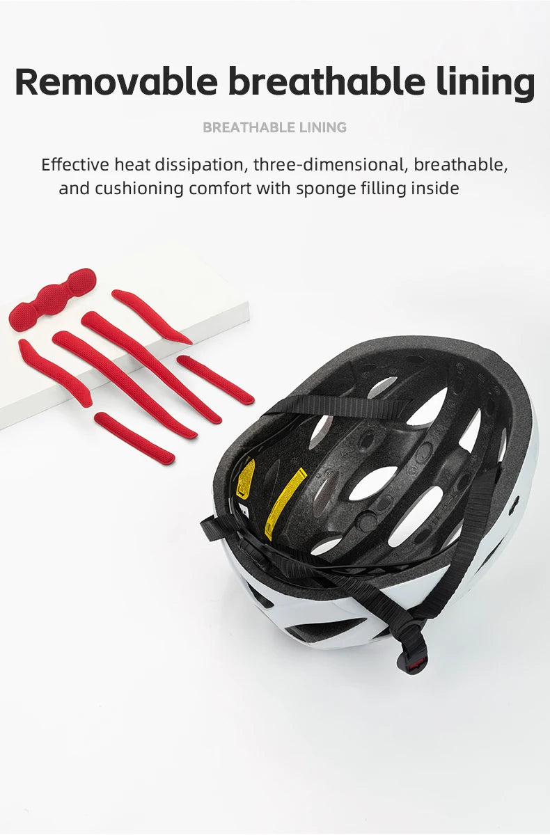 Black helmet with removable breathable lining feature on a white background